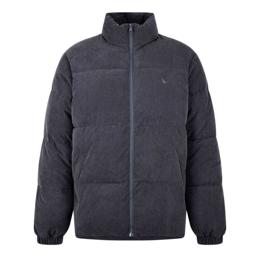 Jack Wills Mens Corduroy Puffer Jacket / Washed Black
